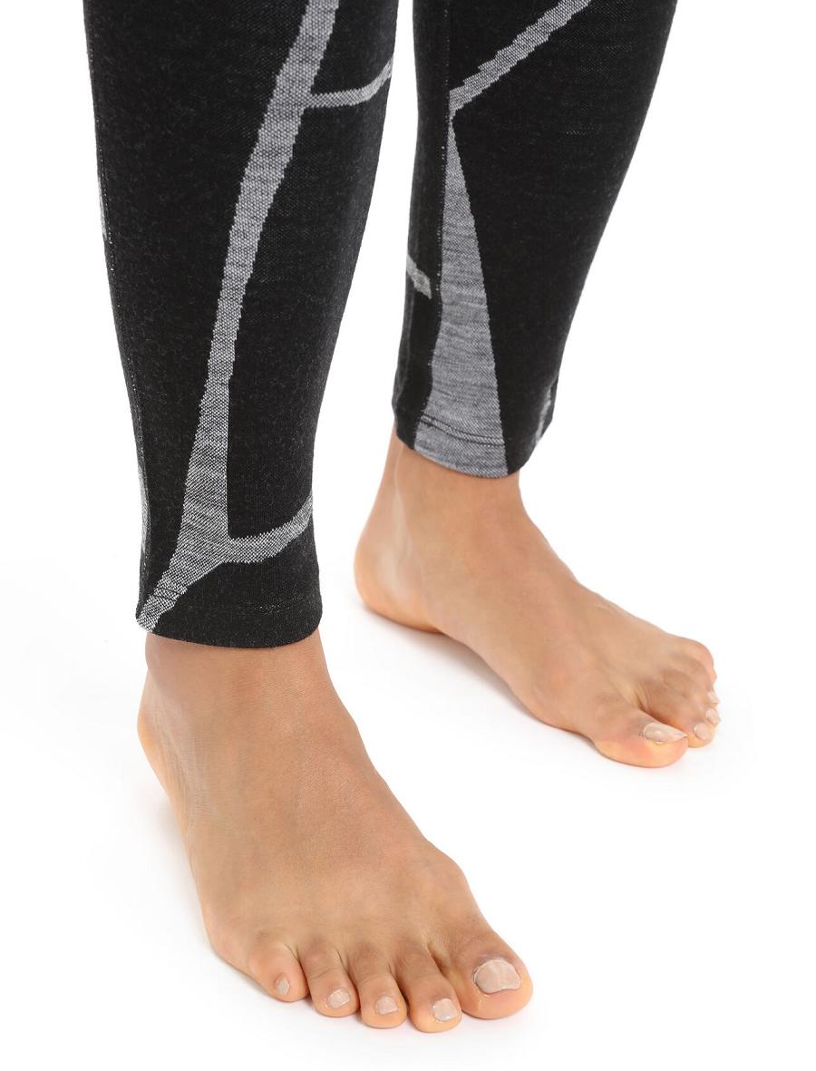 Base Layers Icebreaker Merino 250 Vertex Thermal Leggings Fractured Landscapes Damskie Czarne | PL 1068FDNM